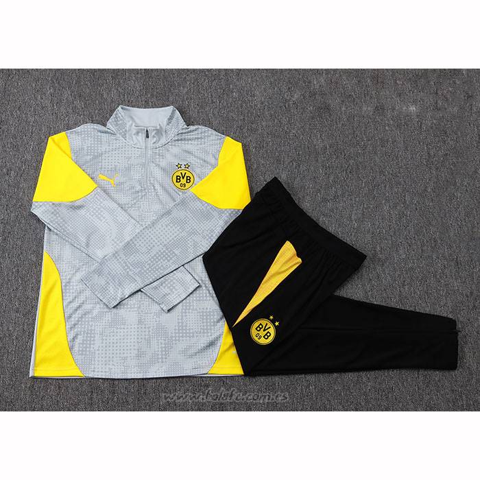Chandal de Sudadera del Borussia Dortmund Nino 2025-2026 Gris